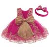 Flower Girl Dress 6 9 Month Sleeveless Clothing Lace Special Occasion Dress Ruffles Wedding Birthday Dresses Embroidery Tulle Tutu Ball Gowns for Infant Party Knee Sundresss Costumes (8557BRose, 70) view 1