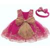 Flower Girl Dress 6 9 Month Sleeveless Clothing Lace Special Occasion Dress Ruffles Wedding Birthday Dresses Embroidery Tulle Tutu Ball Gowns for Infant Party Knee Sundresss Costumes (8557BRose, 70) view 2