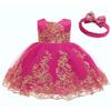 Flower Girl Dress 6 9 Month Sleeveless Clothing Lace Special Occasion Dress Ruffles Wedding Birthday Dresses Embroidery Tulle Tutu Ball Gowns for Infant Party Knee Sundresss Costumes (8557BRose, 70) view 3