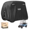 10L0L 4 Passenger Golf Cart Cover for Yamaha EZGO Club Car, 400D Polyester All-Weather Waterproof Golf Cart Storage Cover with Three Zipper Doors-Black view 1