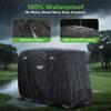 10L0L 4 Passenger Golf Cart Cover for Yamaha EZGO Club Car, 400D Polyester All-Weather Waterproof Golf Cart Storage Cover with Three Zipper Doors-Black view 3