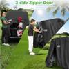 10L0L 4 Passenger Golf Cart Cover for Yamaha EZGO Club Car, 400D Polyester All-Weather Waterproof Golf Cart Storage Cover with Three Zipper Doors-Black view 4