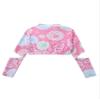Hansber Kids Girls Floral Printed Crop Top Long Sleeve Compression Shirts Yoga Sport Tops Activewear Dancewear Pink 10 view 4