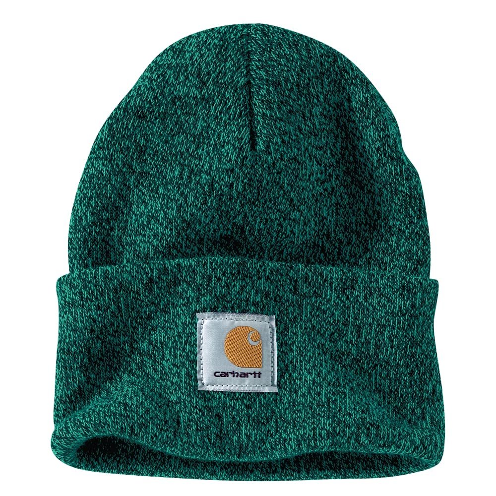 Carhartt Mens Knit Cuffed Beanie Hat, Tidal/Blue Spruce Marl, One Size US