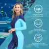 OMGear Swimsuit Women Long Sleeve Dive Skin Full Bodysuit Spandex Swimwear UV Protection Rashguard Thin Wetsuit for Swimming Kayaking Surfing Snorkeling Diving Rafting(AquaNavy Blue,L) view 4