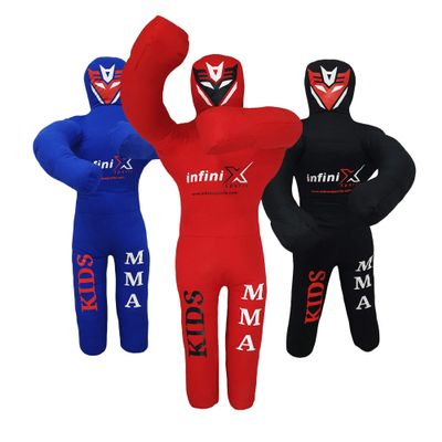 Infinix Sports Kids Grappling Dummy BJJ Wrestling Buddy for Kids Youth MMA Boxing Brazilian Jiu Jitsu Dummy Children Punching Bag 110cm UNFILLED (Red)