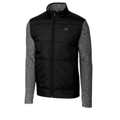 Cutter & Buck Men's Black/Charcoal Carolina Panthers Stealth Big & Tall Full-Zip Jacket