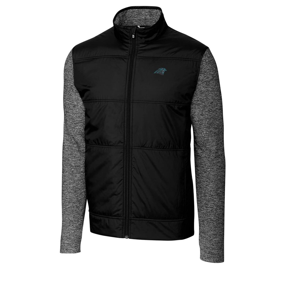 Cutter & Buck Men's Black/Charcoal Carolina Panthers Stealth Big & Tall Full-Zip Jacket