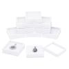 BENECREAT 10PCS White Gemstone Display Box Square Acrylic Jewelry Box Container(2.4x2.4x0.8) with Clear Top Lids and Sponge Inside for Gems, Jewelry Packing view 1