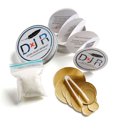 KIT-in-A-TIN - Repair Patches and Goose Down Top-Up for Down Jackets and Sleeping Bags (Gold)