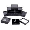 BENECREAT 10PCS Black Gemstone Display Box Square Acrylic Jewelry Box Container 2.4x2.4x0.8inch with Clear Top Lids and Sponge Inside for Mother's Day Festival Treat, Gems, Coins, Jewelry Packing view 1