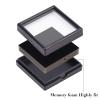 BENECREAT 10PCS Black Gemstone Display Box Square Acrylic Jewelry Box Container 2.4x2.4x0.8inch with Clear Top Lids and Sponge Inside for Mother's Day Festival Treat, Gems, Coins, Jewelry Packing view 4