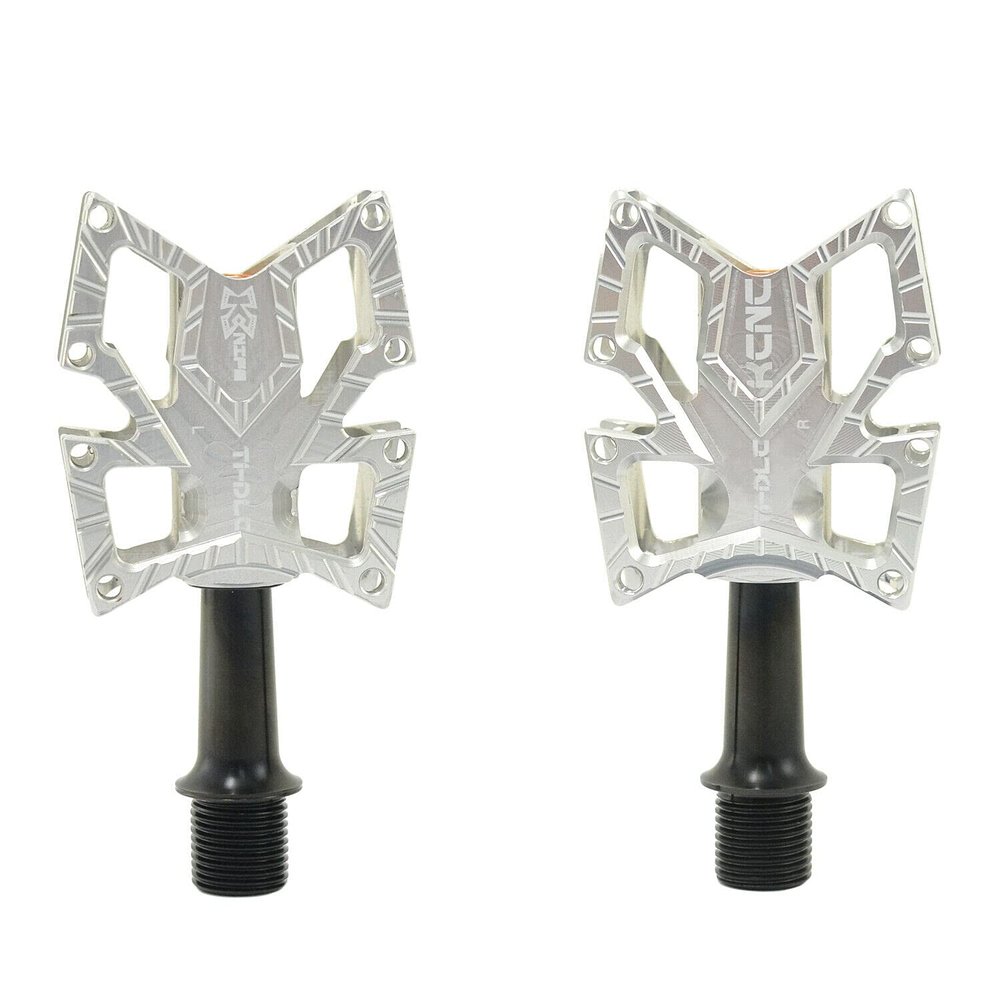 KCNC Knife Titanium Spindle Road Platform Pedals, Silver, KPED01-TI-S, SK2294