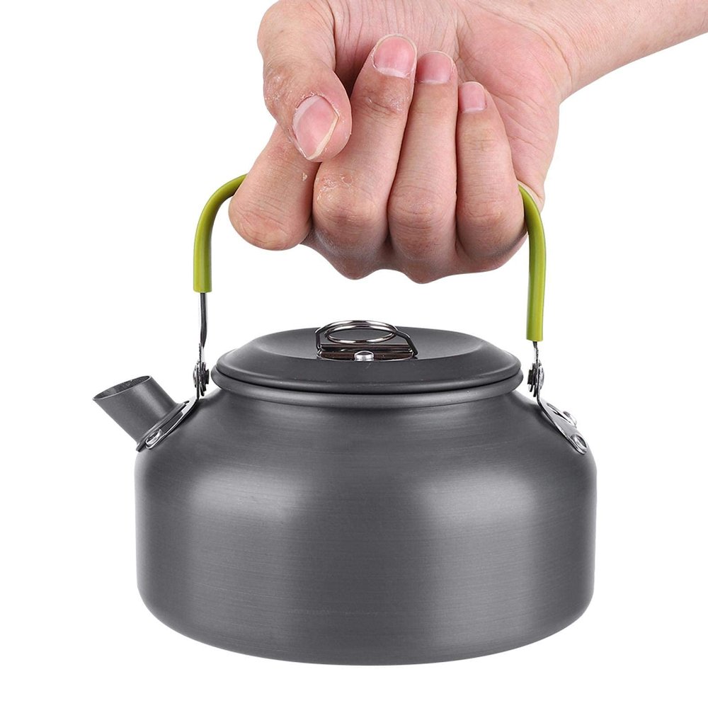 Portable Hiking Picnic Teapot Coffee Pot, 800ML Camping Kettle Outdoor Tea Kettle Lightweight Water Kettle with Silicon Handle