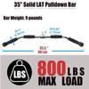 LAT Bar Cable Attachment with Rubber Handgrips, Deluxe Heavy Duty Solid Curl Bar Revolving Hanger Home Gym Cable Attachments (35.5 in Lat Bar) view 2