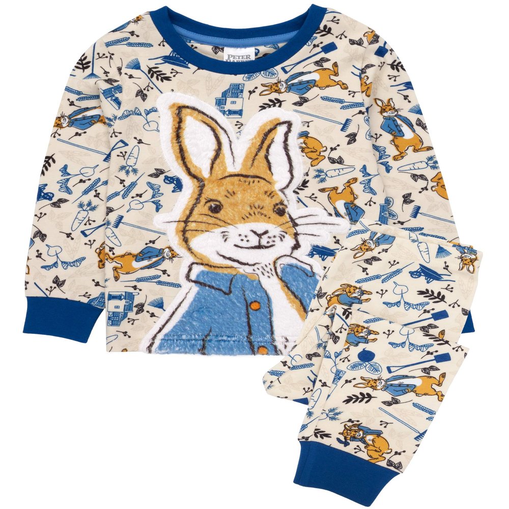 Peter Rabbit Pajamas Baby Kids | Soft T-Shirt & Trousers Pjs Set | Clothing Merchandise 3-4 Years Blue