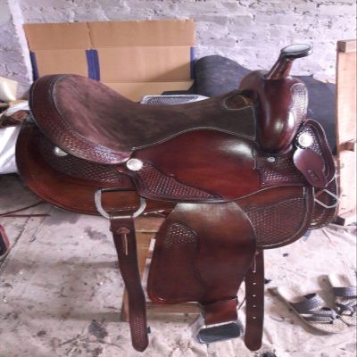 Leather Ride Western Saddle Fully Show Saddle with Silver Corner Canchos & Saddlepad