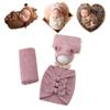 Vemonllas Newborn Baby Boy Girl Photography Props Bow Wrap, Posing Aid, Hat and Blanket Set of 4 Pcs (Purple Pink) view 1