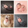 Vemonllas Newborn Baby Boy Girl Photography Props Bow Wrap, Posing Aid, Hat and Blanket Set of 4 Pcs (Purple Pink) view 4