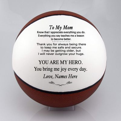 Personalized Mothers Day Basketball Gift from Son Daughter or Kids - Birthday Gift for Mom from Son Daughter or Kids - Basketball Mom Present