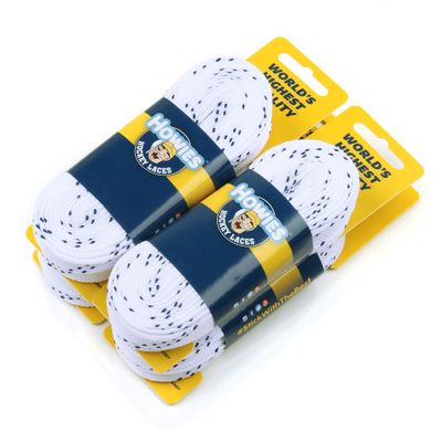 Howies Hockey Skate Laces - 4 Pack White Cloth for Youth, Junior and Senior Skates. Premium Quality Used by Athletes of All Ages Minor, Junior, Pro. Great for Crafts and Replacement (120.0")