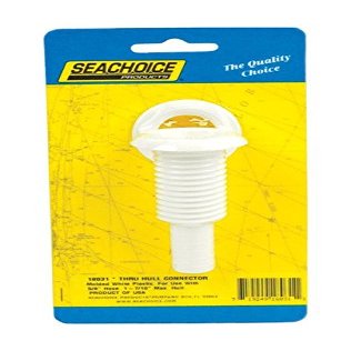 18031 0.63 in. Thru Hull Connector White - Plastic