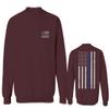 0084. American Flag Thin Blue Line Police Lives Matter Support Patriotic NY Sheriff Men's Crewneck Sweatshirt (Maroon Medium) view 1