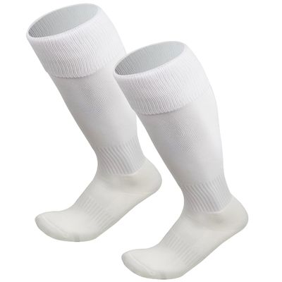 Just 4 Kicks Kid's Soccer Socks, Youth Solid Colors Soccer Socks (White)