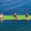 WOW Sports CHILLRaft Floating Foam Water Mat - 20 x 6 ft - Blue/White/Lime - Lily Pad for Kids & Adults view 3