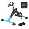 Pedal Exerciser Under Desk Bike with LCD Monitor Resistance for Seniors, Stationary Foldable Mini Exercise Bike Pedals Peddler Exerciser for Arms and Legs for Office or Home (Blue) view 1