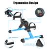 Pedal Exerciser Under Desk Bike with LCD Monitor Resistance for Seniors, Stationary Foldable Mini Exercise Bike Pedals Peddler Exerciser for Arms and Legs for Office or Home (Blue) view 2