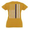 0084. American Flag Thin Blue Line Police Lives Matter Support Patriotic NY Sheriff for Women V Neck Fitted T Shirt (Gold Medium) view 3