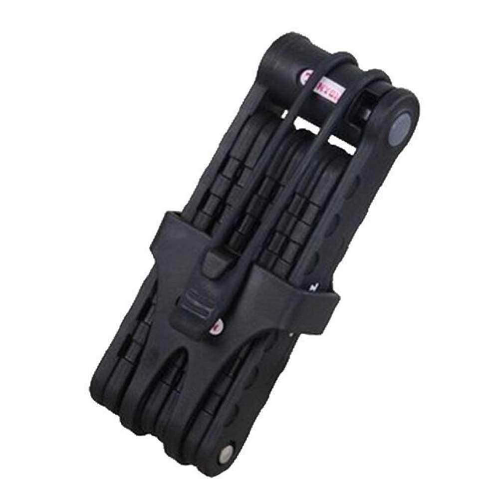 Compact Folding Bike Lock - 8-Section Mountain Bike Lock Bicycle Folding Lock - Heavy Duty Anti Theft Foldable Bike Lock,Black