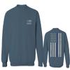 0084. American Flag Thin Blue Line Police Lives Matter Support Patriotic NY Sheriff Men's Crewneck Sweatshirt (Indigo Blue Small) view 1