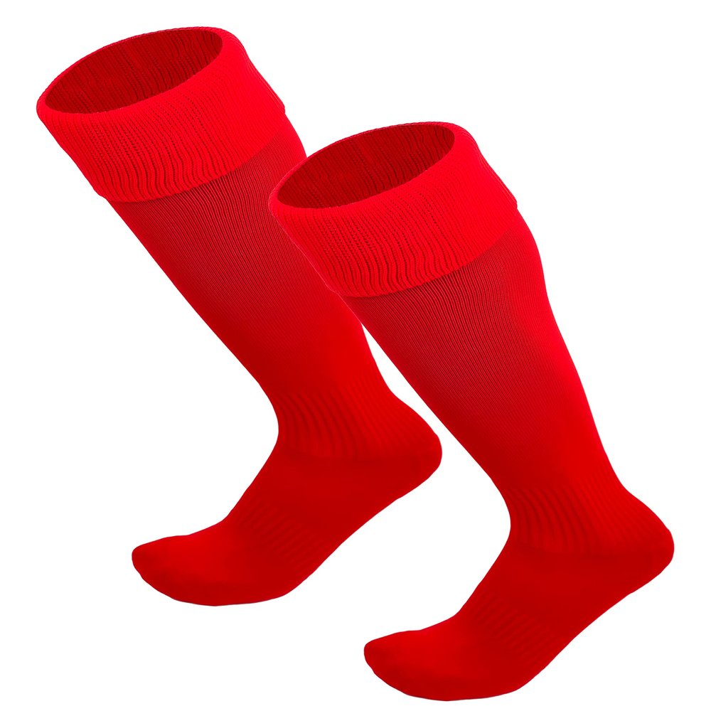 Just 4 Kicks Kid's Soccer Socks, Youth Solid Colors Soccer Socks (Red)