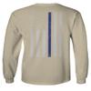 0084. American Flag Thin Blue Line Police Lives Matter Support Patriotic NY Sheriff Men's Long Sleeve t Shirt (Beige 2X Large) view 2