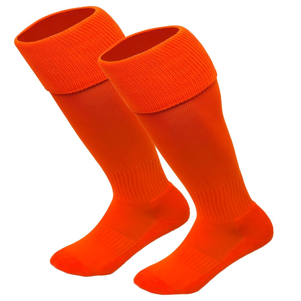Just 4 Kicks Kid's Soccer Socks, Youth Solid Colors Soccer Socks (Orange)