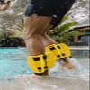 Aquastrength Aquatic Resistance Fins | Increase Drag for Strength & Toning | Pool Fitness Water Leg Weights | Quick Start Guide and Online Programs. (Yellow) view 2