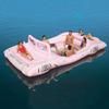 Member's Mark 6-Person Pink Inflatable Island Float with Coolers and Cup Holders view 3