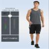 EZRUN Men's Tank Tops Quick Dry Workout Swim Beach Shirts Sleeveless Shirts for Bodybuilding Gym Fitness Training Grey Heather view 4