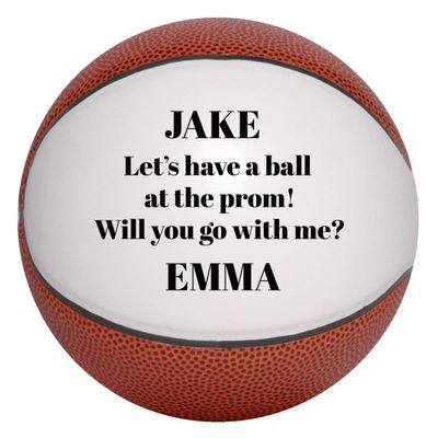Custom Full Size 12" Basketball Official Size 7 Prom Proposal 2021 | Personalized with Name for Basketball Player, Fan, Girlfriend, Boyfriend, Him, Her | Want to Take a Shot at Prom with Me