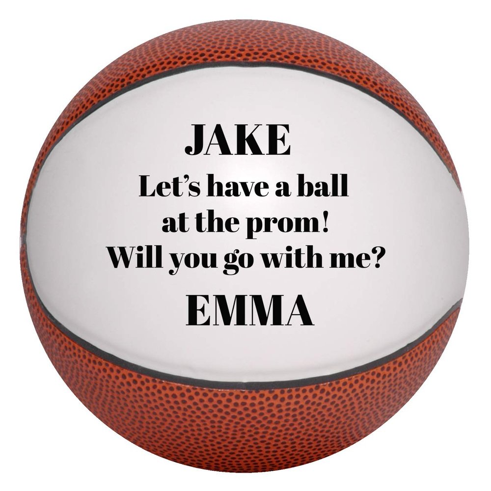 Custom Full Size 12" Basketball Official Size 7 Prom Proposal 2021 | Personalized with Name for Basketball Player, Fan, Girlfriend, Boyfriend, Him, Her | Want to Take a Shot at Prom with Me