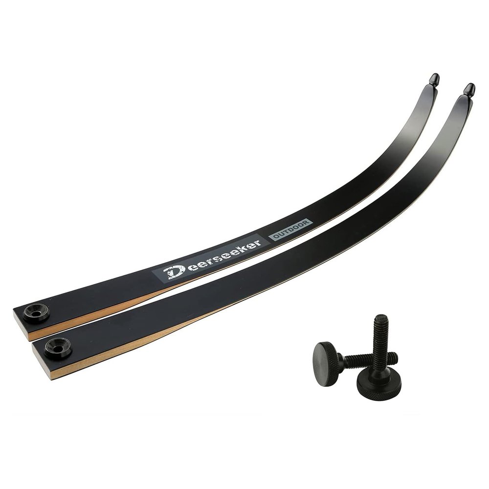 Deerseeker Outdoor Takedown Recurve Limbs Bow Limb Replacements with 2pack Hand-Screw Limb Bolts 20-60 lbs for 62" & 66" Wooden Bow Archery50lb