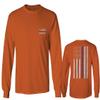 0084. American Flag Thin Blue Line Police Lives Matter Support Patriotic NY Sheriff Men's Long Sleeve t Shirt (Orange Medium) view 1