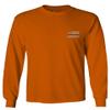 0084. American Flag Thin Blue Line Police Lives Matter Support Patriotic NY Sheriff Men's Long Sleeve t Shirt (Orange Medium) view 2