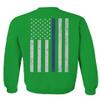 0084. American Flag Thin Blue Line Police Lives Matter Support Patriotic NY Sheriff Men's Crewneck Sweatshirt (Irish Green Medium) view 3