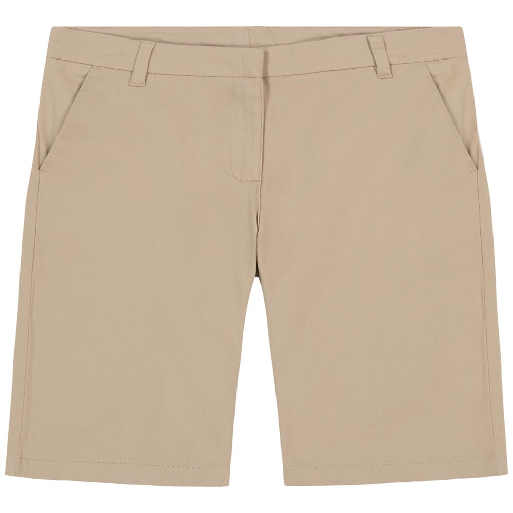Izod Big Girls School Uniform Skinny Bermuda Twill Short, Khaki, 8