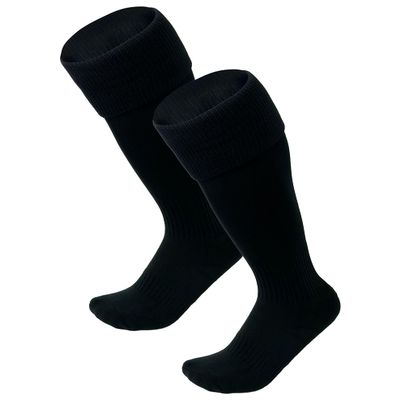 Just 4 Kicks Kid's Soccer Socks, Youth Solid Colors Soccer Socks (Black)