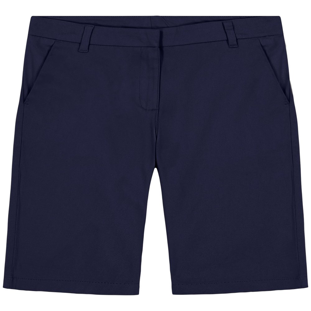 Izod Big Girls School Uniform Skinny Bermuda Twill Short, Navy, 8