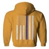 0084. American Flag Thin Blue Line Police Lives Matter Support Patriotic NY Sheriff Sweatshirt Pullover Hoodie (Gold, Small) view 3